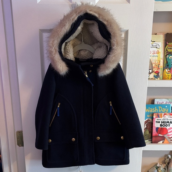 Crewcuts Navy Blue Wool Stadium Kids Coat Size 4-5 - Picture 6 of 11